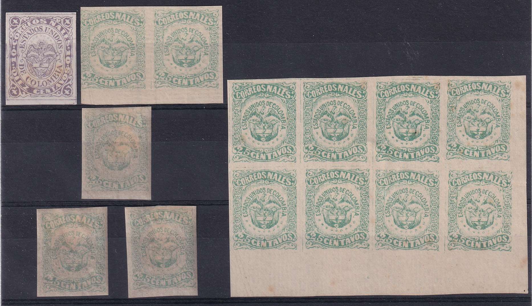 Colombia 1868 — Scott 54 & 89