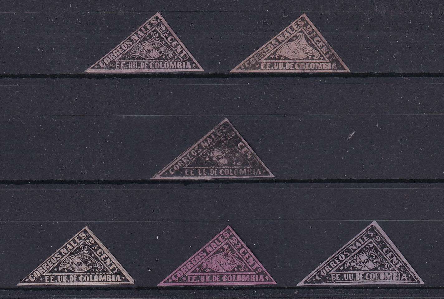 Colombia 1869 — Triangular stamps