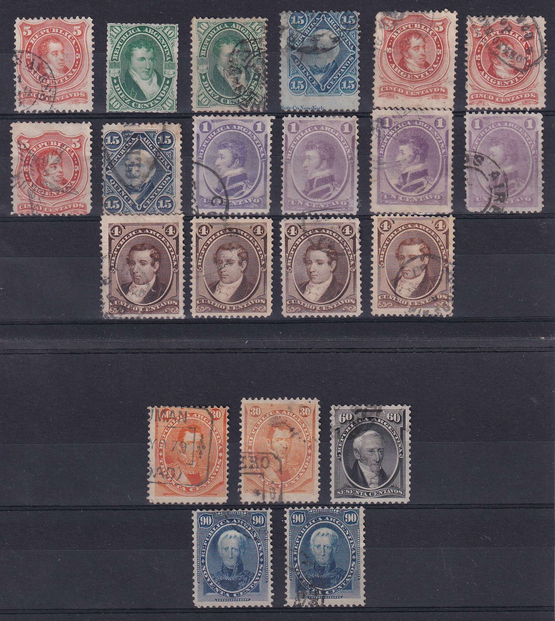 Argentina 1867 — Scott 18-26