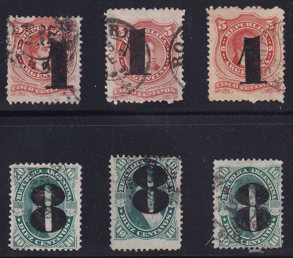 Argentina 1877 — Scott 30 & 32 top value