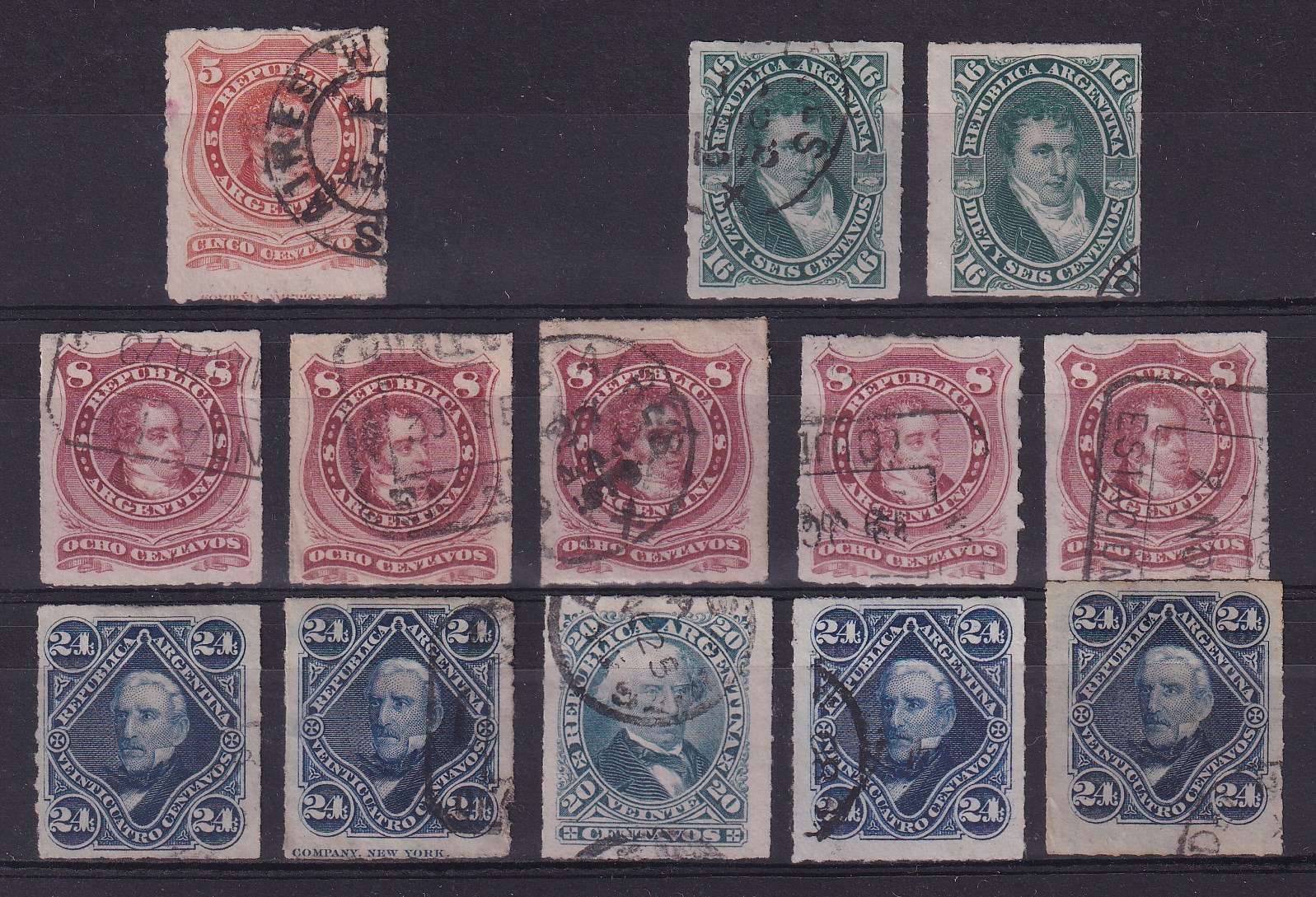 Argentina 1876 — Scott 33-37