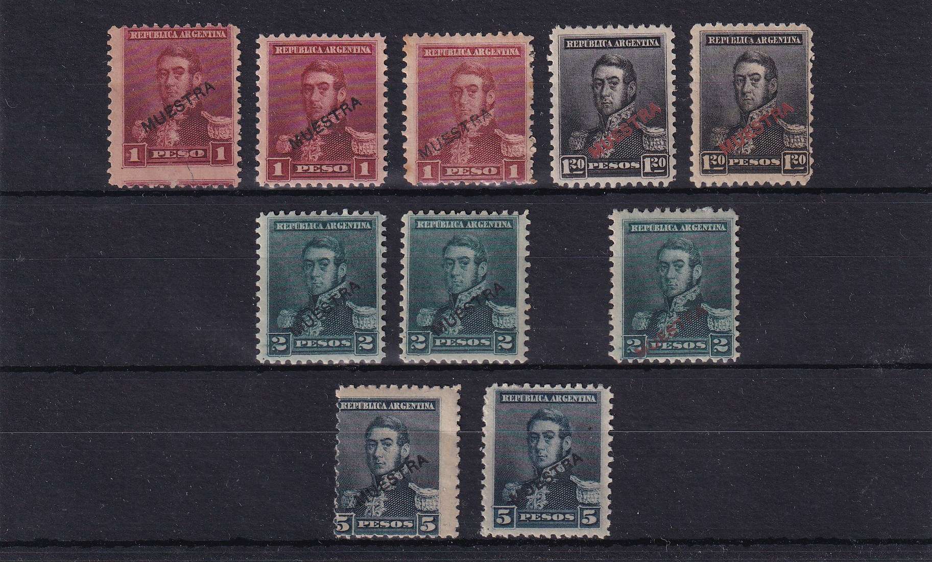 Argentina 1892 — Scott 92-105, 115, 117 & 119