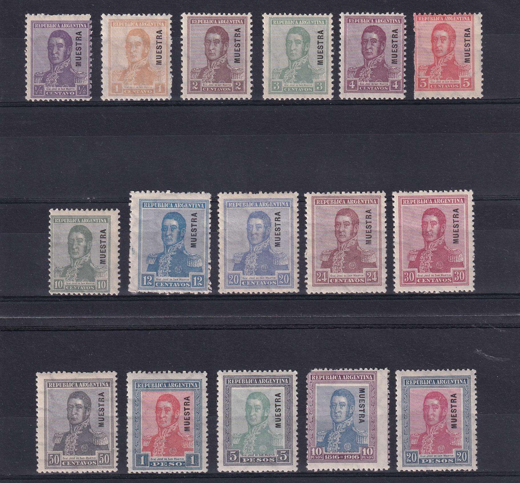 Argentina 1917 — Scott 231-246