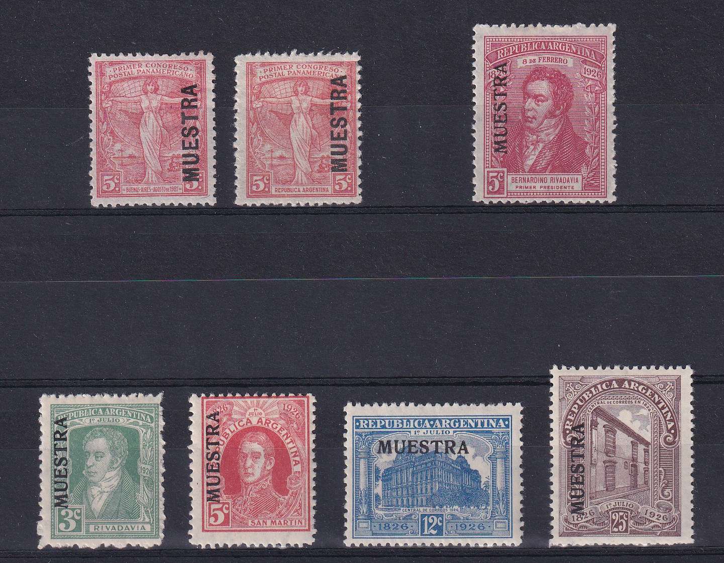Argentina 1921 — Scott 290-291 & 357-361