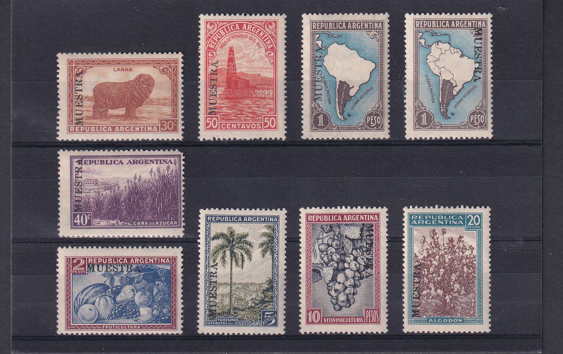 Argentina 1935 — Scott 418 thru 450 not complete but with all top values