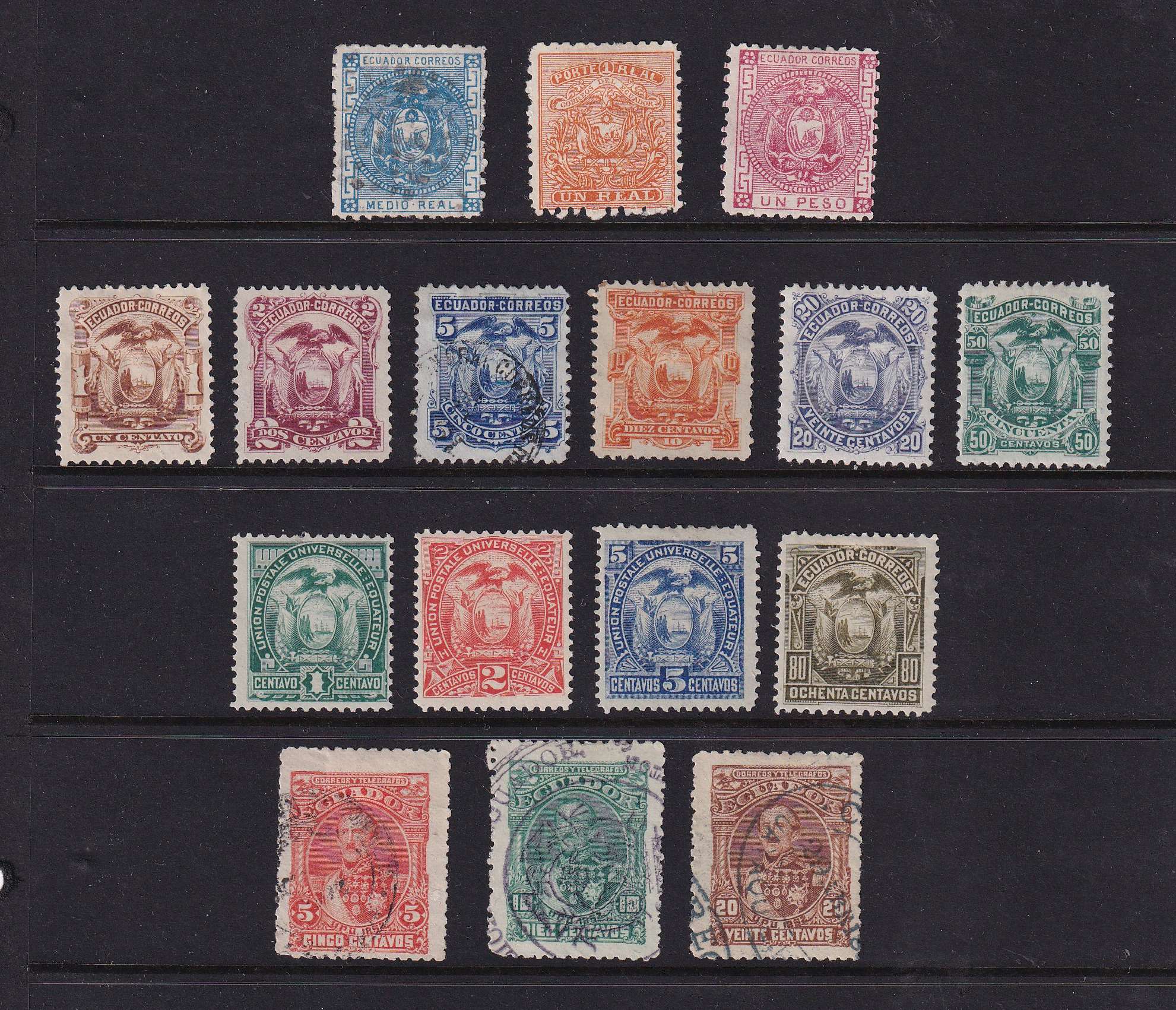 Ecuador — Better group of 138 stamps including full sets, key values, varieties, officials, perfin,…