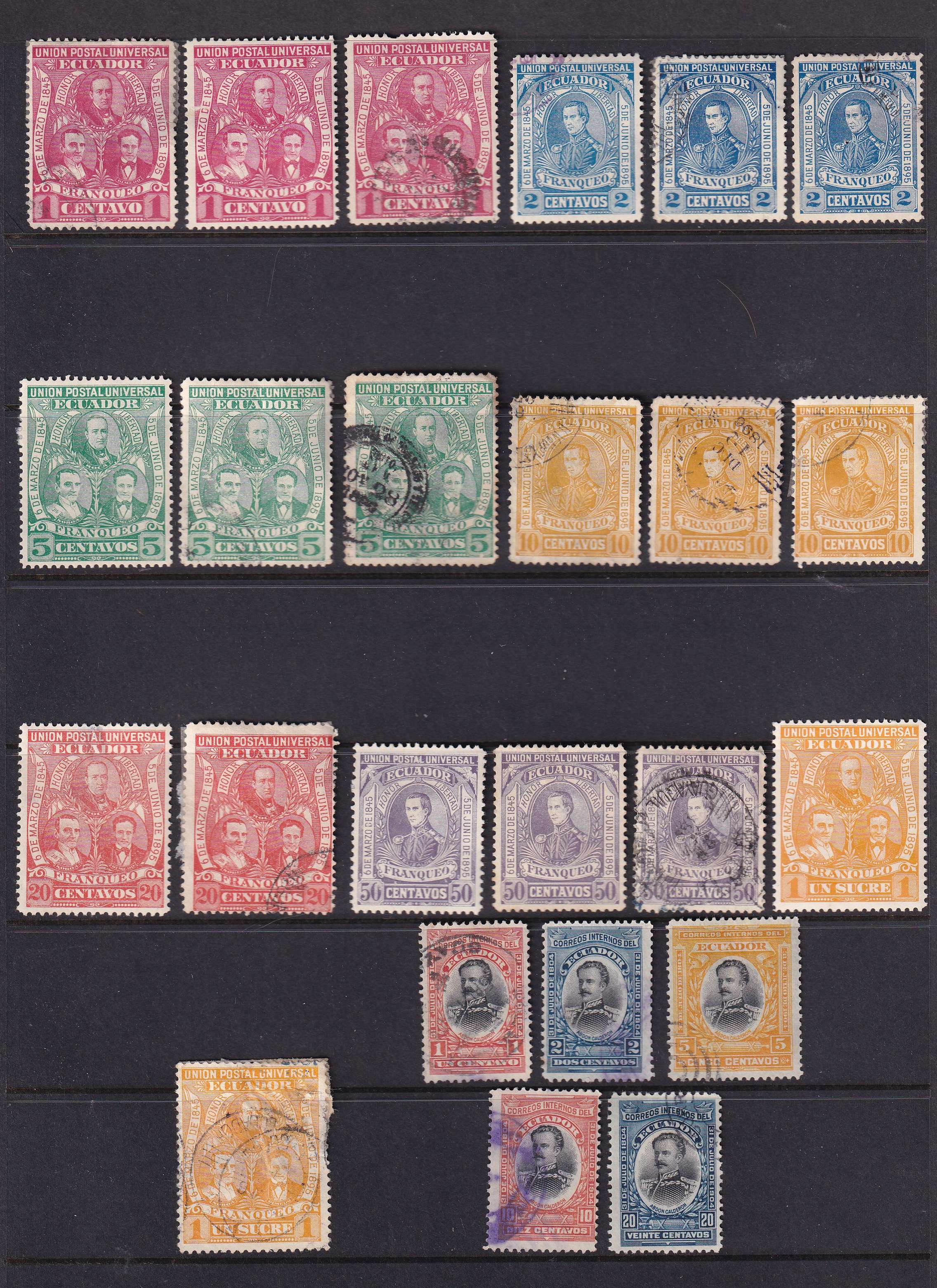 Ecuador — Better group of 138 stamps including full sets, key values, varieties, officials, perfin,…