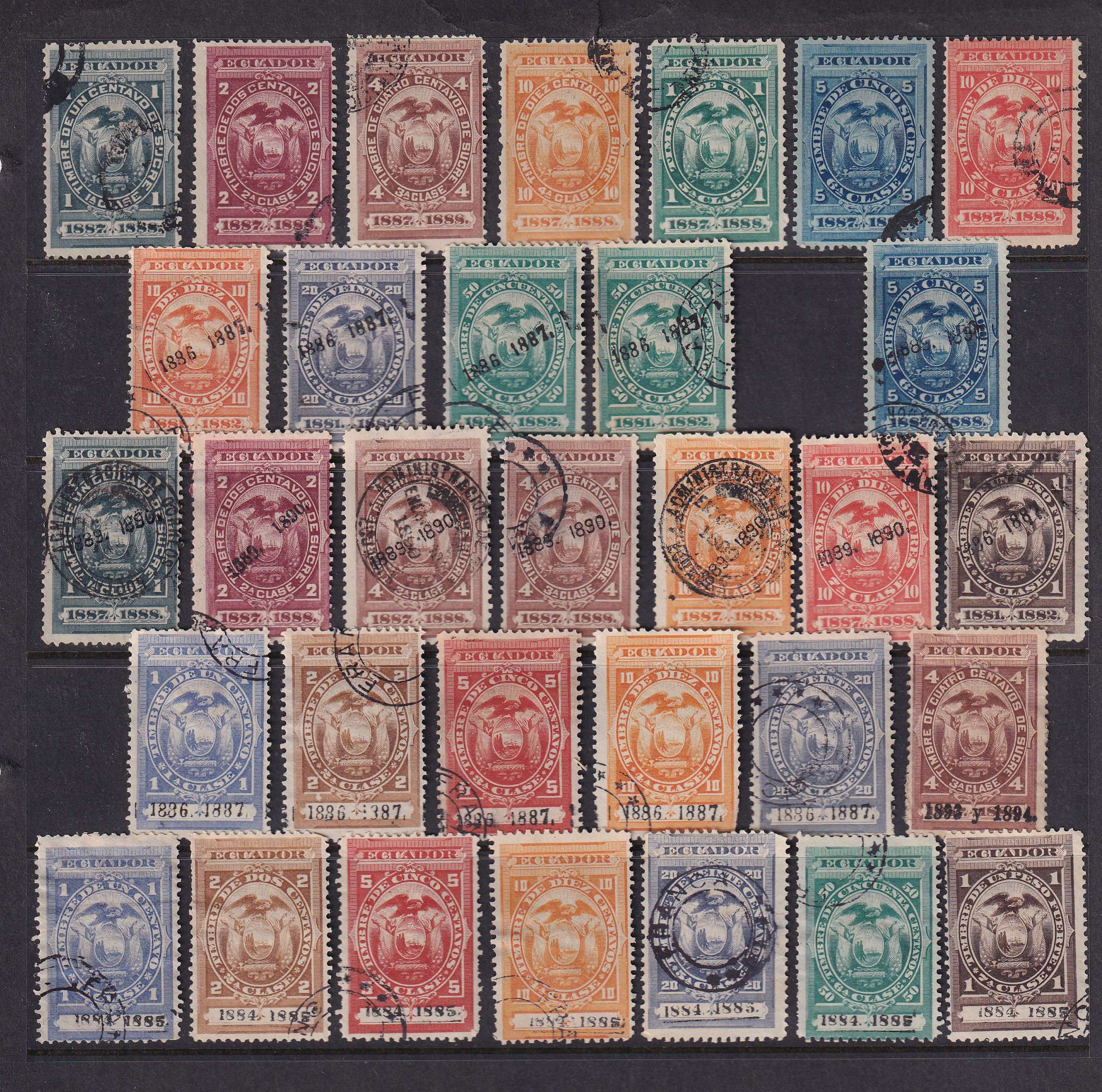 Ecuador — Better group of 138 stamps including full sets, key values, varieties, officials, perfin,…