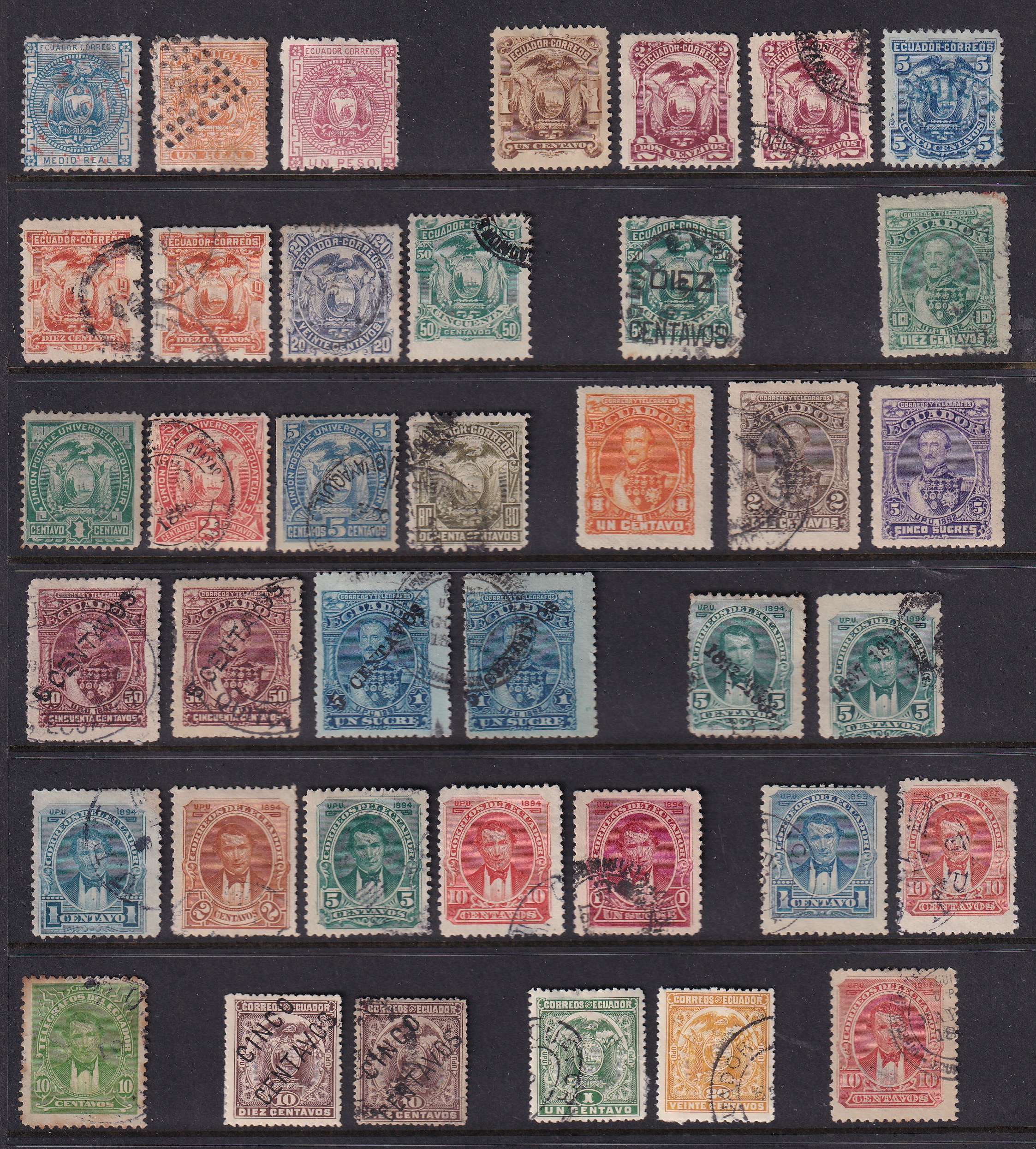 Ecuador — Better group of 138 stamps including full sets, key values, varieties, officials, perfin,…