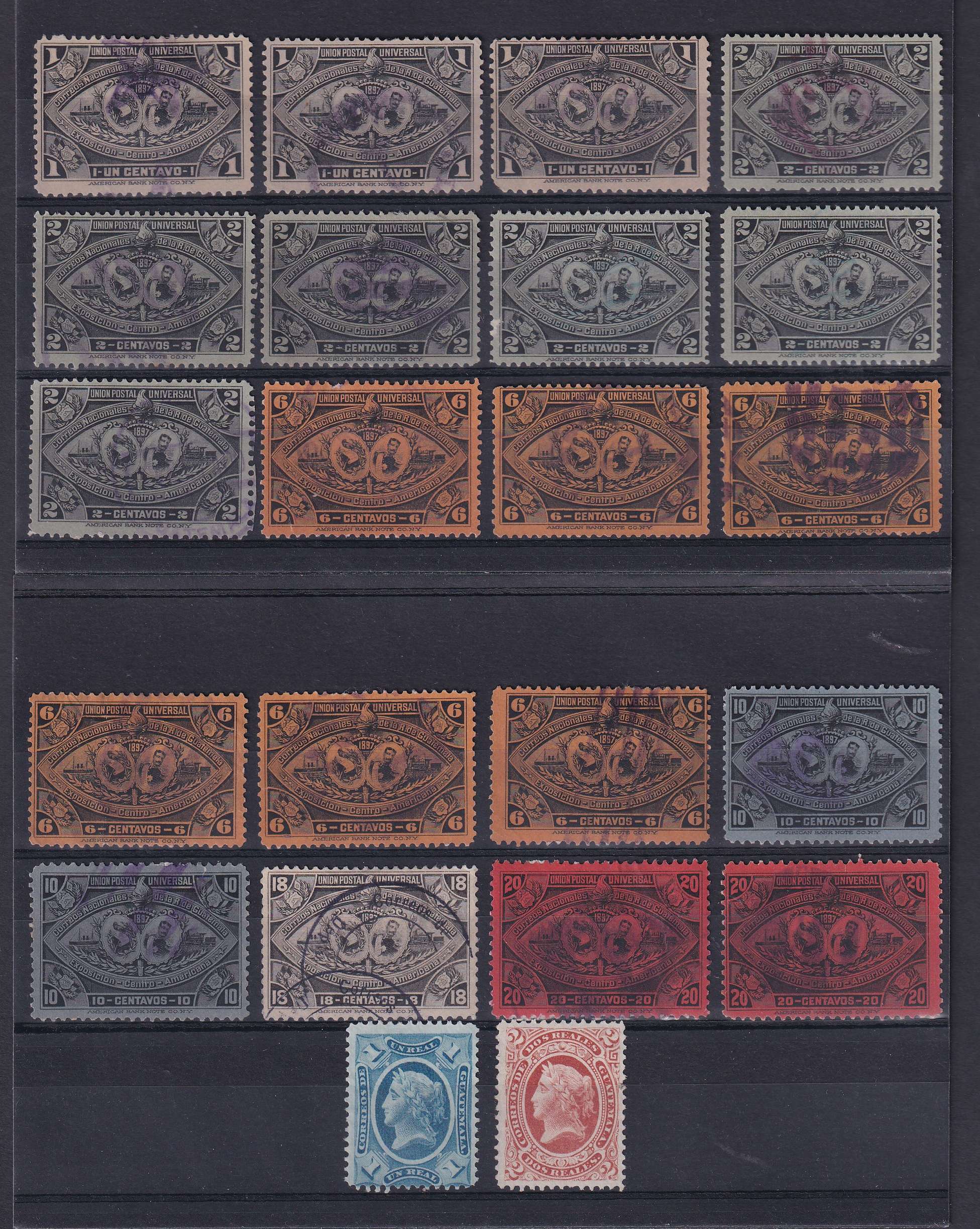 Guatemala 1875 — Scott 9-10, 60-63 & 65-66 (20x), 01-05+ Revenues, Andrews Rc1 & Ss212 - Ss213