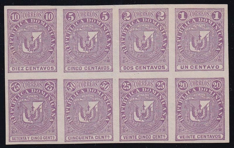Dominican Republic 1880 — Multiple Proof