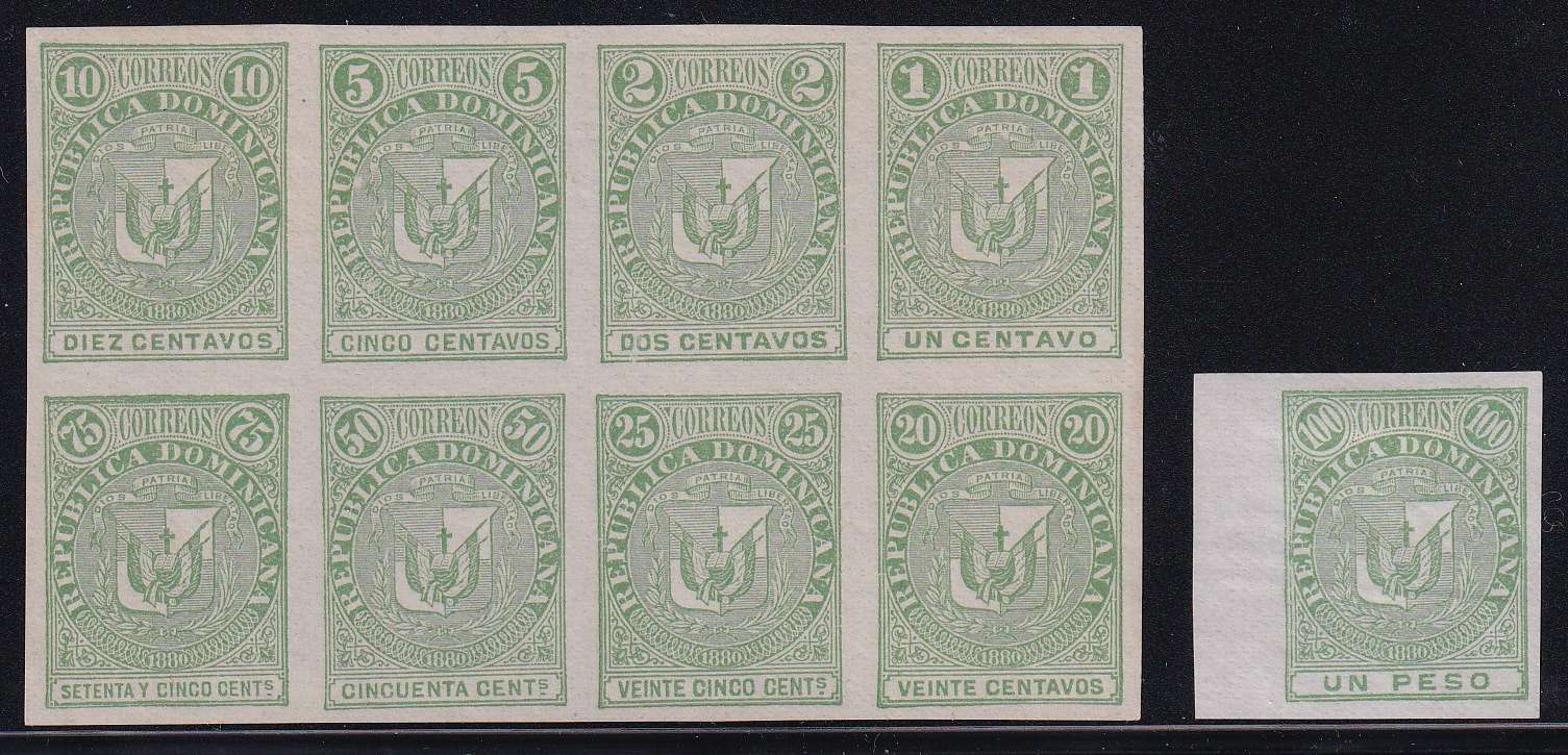 Dominican Republic 1880 — Multiple Proof