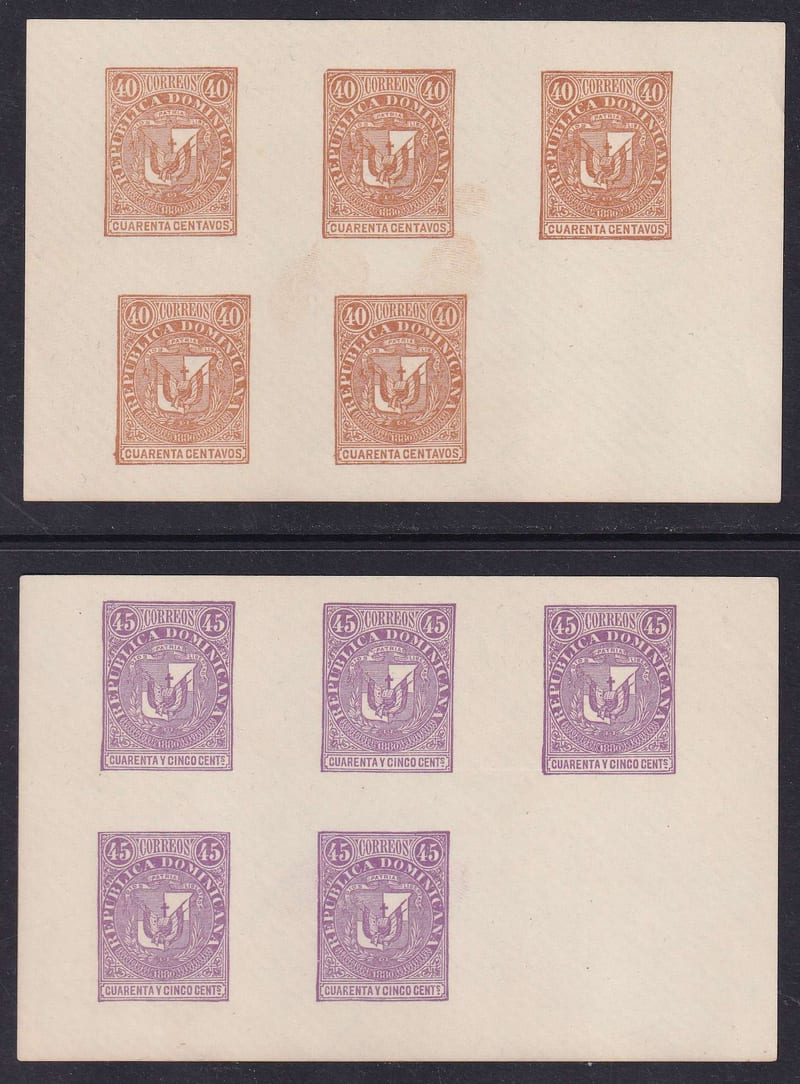 Dominican Republic 1880 — Unissued 40 cents brown & 45 cents violet